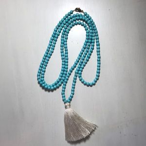 Turquoise breaded wrap necklace
